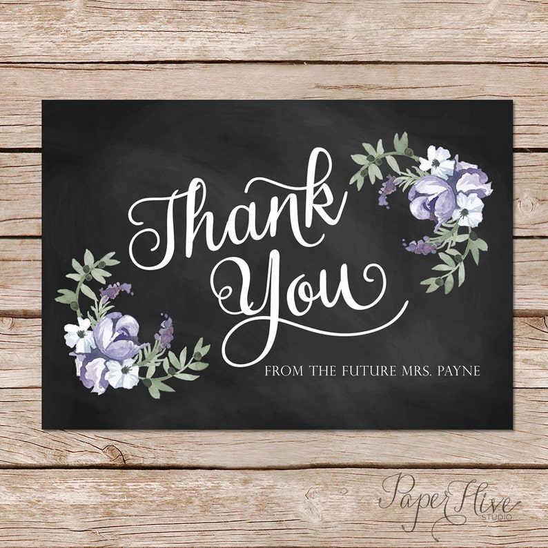 Chalkboard thank you cards printable thank you cards shower thank you cards