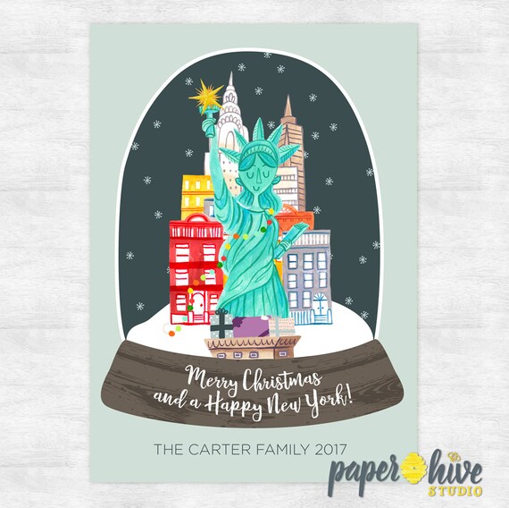 new york christmas cards / new york holiday cards / greeting Etsy