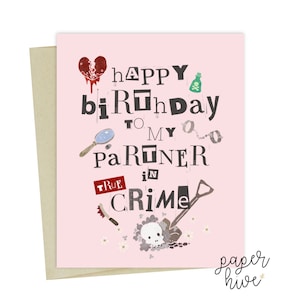 partner in true crime birthday card