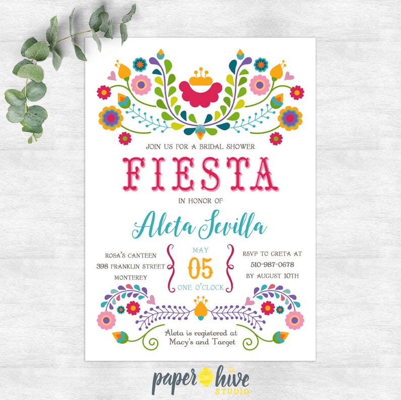 Fiesta bridal shower invitation / mexican bridal shower / printable invites / fiesta / invitations photograph about Bridal Shower Printable Invitations titled Fiesta bridal shower invitation / mexican bridal shower / printable invites / fiesta / invitations