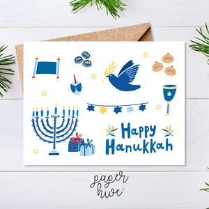 Cartes de Hanoucca, cartes de voeux joyeux Hanoucca, jeu de cartes de vacances de Hanoucca