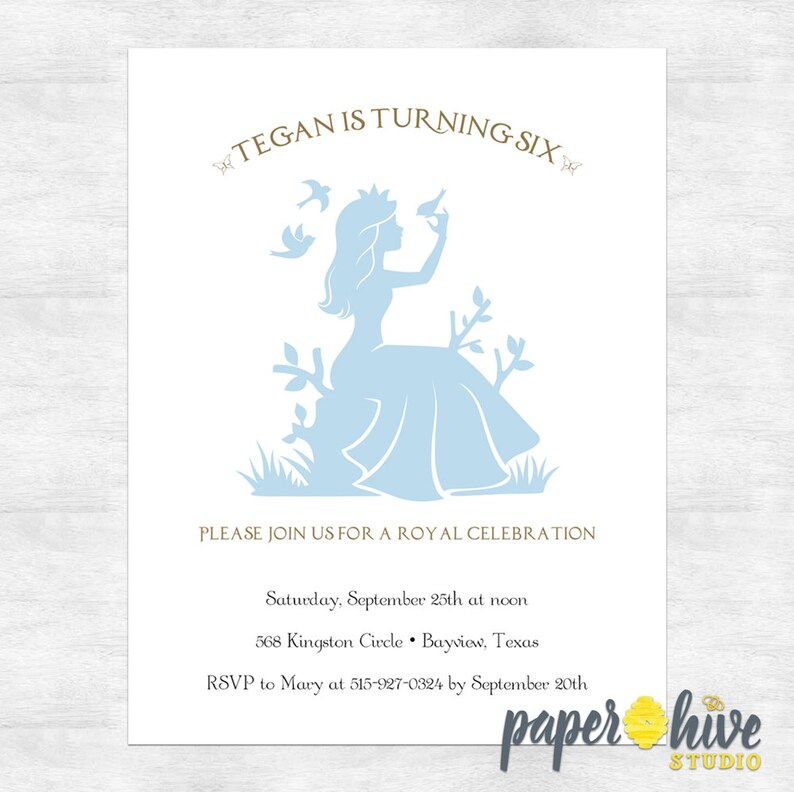 Princess Birthday Invitation Royal Birthday Party Snow Etsy