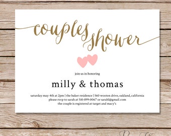 Couples Shower invitation / Couples wedding shower Invite / DIY Printable digital file / printable invitations / printed invitations