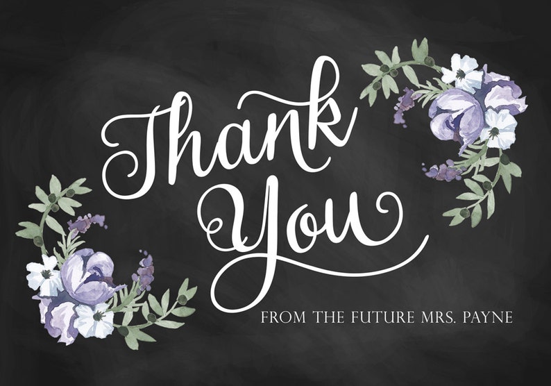 Chalkboard thank you cards printable thank you cards shower thank you cards