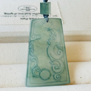 High-Translucency Burmese Icy Green Jade Ruyi Pendant | Certified Natural Untreated (Type A) Burmese Jadeite | 如意