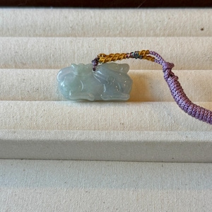 Elegant Hand-Carved Horse Jade Pendant Necklace | Natural Untreated Type A Burmese Jadeite