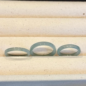 Icy Blue Jadeite Ring (Flat Surface) | Skinny Minimalist Stacking Band