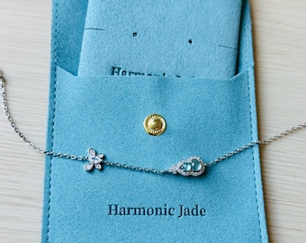 Dainty Icy Blue Jadeite Hulu Bracelet | Natural Untreated Type A Jadeite | Sterling Silver (S925) Bracelet | Minimalist, Stackable, Layering