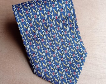 Vintage Silk Necktie,tie, with Dog Design from Tie Rack, Made in Italy – Unique and Elegant Addition to Your Business Style,Collectible Gift