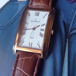 Swiss Romanson Adel Men's Watch | 23K Gold Plated | Classic Roman Numerals | Swiss Quality | Vintage Style