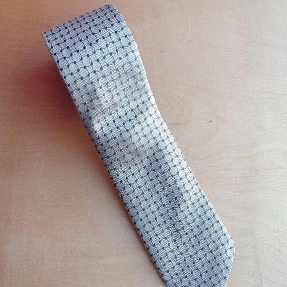 Vintage BAGOZZA MILANO Tie • Made in Italy • 100% Silk Necktie • Italian Designer Accessory • Grey Geometric Pattern • Classic Menswear