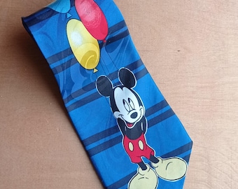 Disney ネクタイ ミッキー・マウス ベージュ系 レトロ ヴィンテージ Disney - Disney ネクタイ ミッキー・マウス ベージュ系 レトロ