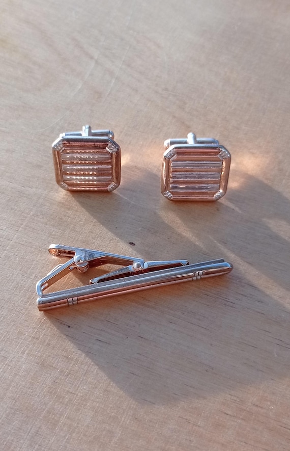 Étui à Boutons De Manchette Et Pince à Cravate Vintage Dorés - Mois De Janvier - Pour Homme