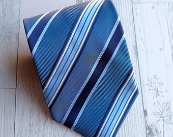 Vintage Italian Silk Tie – G. Faricetti Classic Blue Stripes – Elegant Men’s Accessory – Luxury Gift Idea – Perfect for Special Occasions