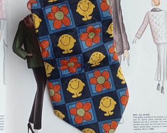 Vintage Mr. Men Little Miss zijden stropdas 1996 door stropdasrek gemaakt in Italië — retro cartoon stropdas 100% zijden verzamelobject