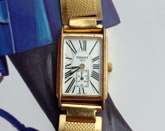 Vintage Tissot Tank Watch: Gold Plated Swiss Art Deco Wristwatch