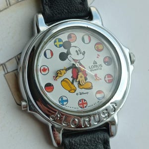 レア＆レトロ、電池交換済】セイコー LORUS オールドミッキーマウス