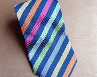 ポールスミスの青いストライプと花柄のシルクネクタイ - Etsy 日本