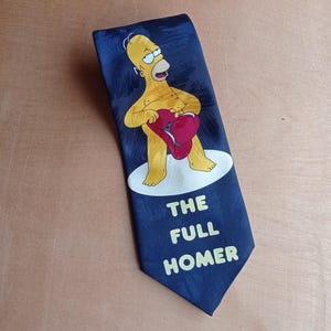 Vintage Simpsons Tie | Homer Simpson “The Full Homer” Necktie | Rare Collectible Official Merchandise | Funny Cartoon Polyester Tie