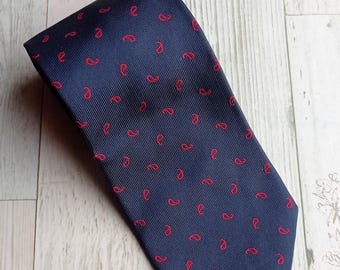 Vintage Profuomo Limited Edition Silk Tie – Blue-Red Retro Design – Made in Italy – Classic Men’s Accessory–Perfect for Formal Events & Gift