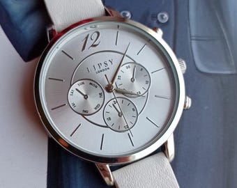 Reloj de mujer estilo vintage Lipsy London de cuarzo blanco, elegante y clásico para uso diario.