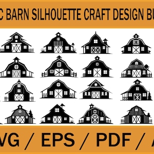 Rustic Barn SVG Bundle – 80 Farmhouse Silhouette Designs – Country Barn Clipart for Cricut & Laser Cutting