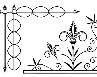 20 Decorative Border Flourishes Elegant Ornamental Corner Designs Art Nouveau Frame Clipart - svg , AI, EPS, PDF