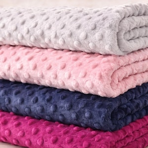 Solid Color Minky Cuddle Dimple (Dot) fabric by the yard by Shannon Fabrics