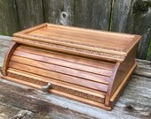 RESERVED for SUSAN Charging station wood with roll top door with added drawer on bottom 2-2.5 deep drawer
