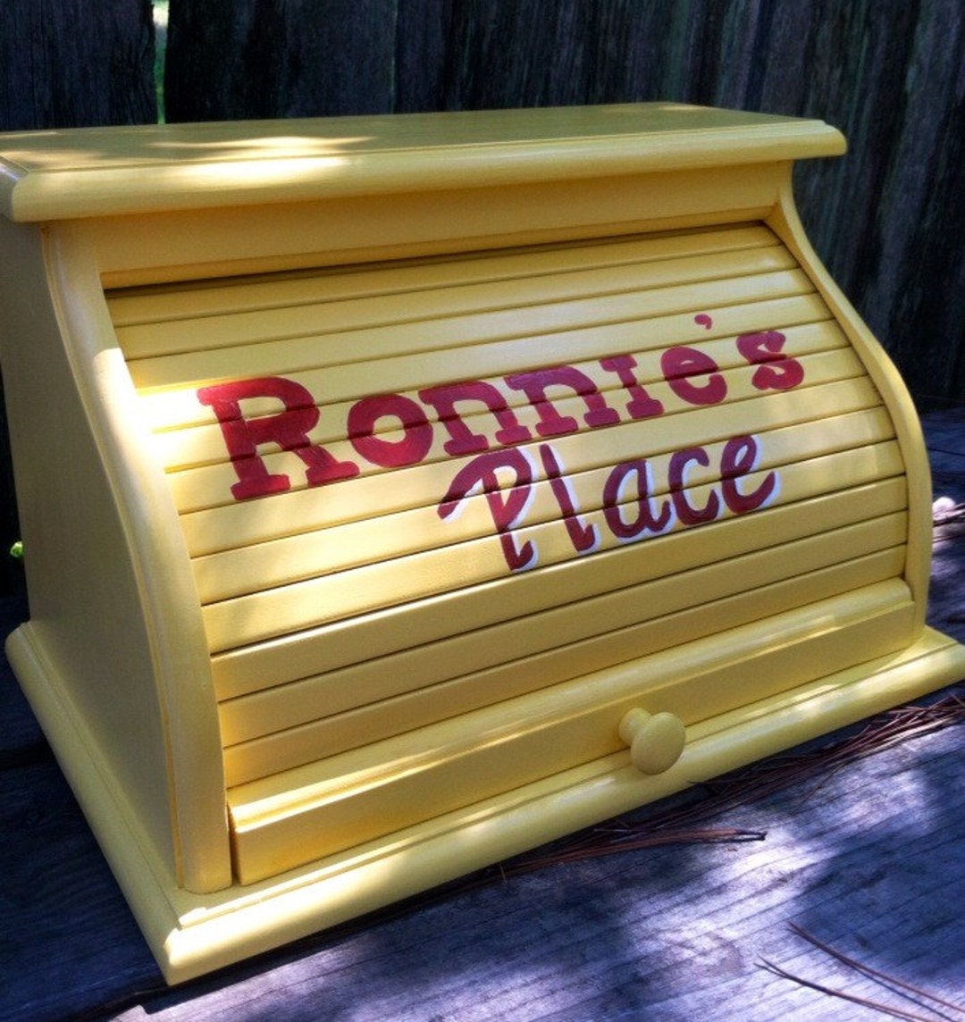 Bread Box Yellow Customized and Personalized Painted Yellow Etsy