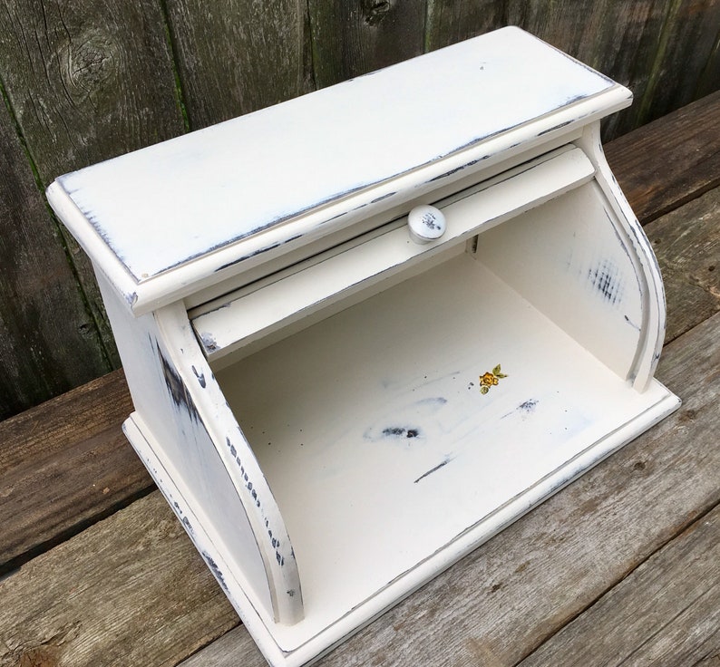 farmhouse bread box white with Texas symbol bread bin organizer box customized personalized image 6