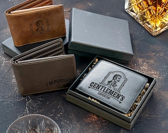 Personalized Leather RFID Wallet | Engraved Men’s Slim Wallet Gift for Him
