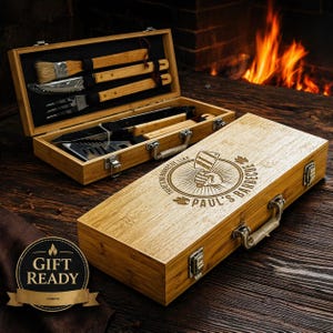 Set per barbecue inciso, regalo per barbecue, utensili per grigliare, set per griglia, set per barbecue personalizzato, maestro della griglia, regalo per papà, grigliate personalizzate, regalo per la festa del papà