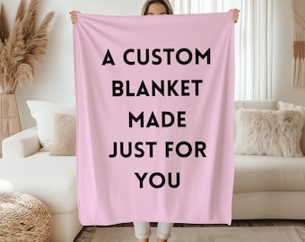 Custom Text Blanket, Custom Blanket Gift, Custom Kids Blanket, Personalized Blanket for Adults, Appreciation Gift, Custom Fleece Throw,