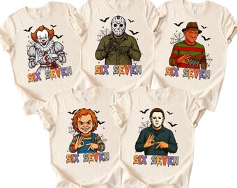 6 7 Movie Killers Halloween Shirt,Six Seven Meme Pumpkin Shirt, Six Seven Trending Movie Character Tee,Spooky Season,67 Trend Social Media