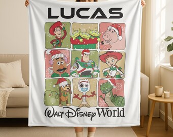 Custom Disney Toy Story Christmas Blanket, Toy Story Nursery Decor, Personalized Disney Toy Story Blanket, Disney Pixar Nursery Bedding