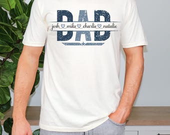 Custom Dad Shirt With Kids Names, Personalized Dad Shirt, Custom Kids Names Shirt, Personalized Dad Shirt, Fathers Day Gift, New Dad Gift