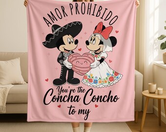 Mickey Minnie Valentine Blanket, Amor Prohibido Blanket, Disney Valentines Day Throw Blanket, Perfect Gift for Couples, Valentines Day Gifts