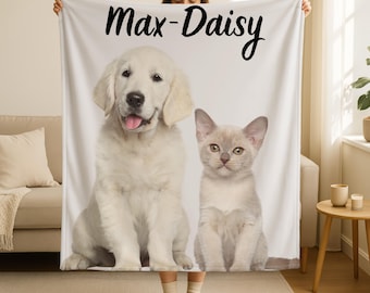 Personalized Dog Blanket with Name,Custom Photo Blanket for Dog,Dog Mom And dod Dad Gift,Custom Pet Photo Blanket,Dog Lover Gift Blanket
