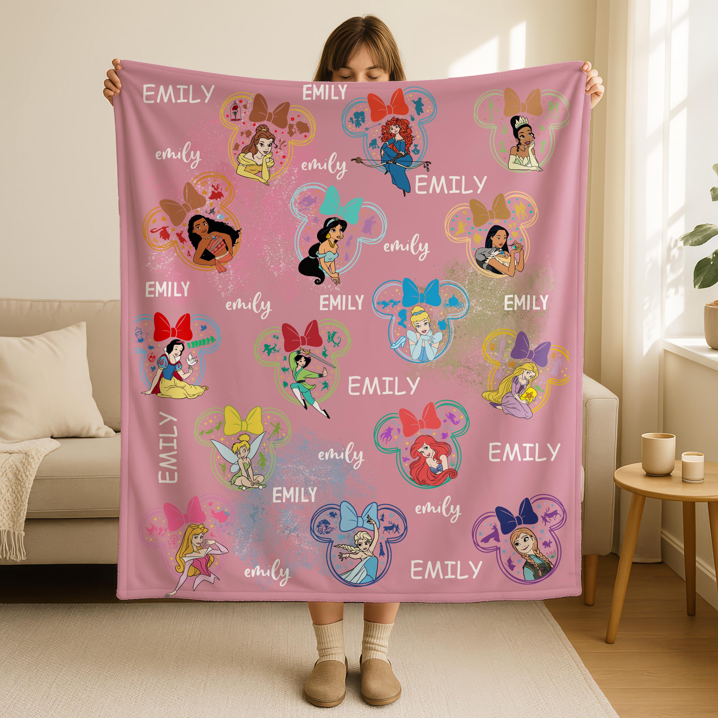 Discover Personalized Disney Princess Fleece Blanket,Birthday Girl Gift,Disney Bedding,Gift for Daughter,Custom Disney Princess Blanket,Kid Blankets