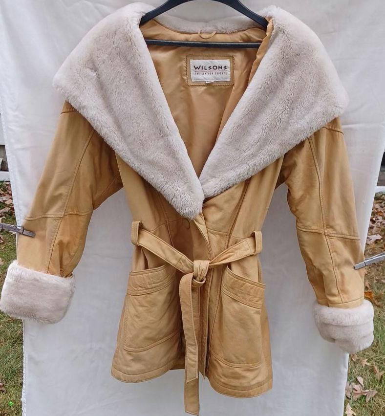 Vintage Wilsons Leather Suede Half Gloves Newsboy Cap Hat Size S/M Faux Fur Y2K Wilsons leather hat cap - Gem main image 2