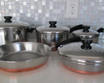Revere Ware 1801 SS Kupfer plattiertes Kochgeschirr, 9-teiliges Set - Howlith.