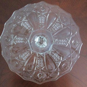 Vintage L.E. Smith Crystal Glass Quintec Cake Stand - 11.5&quot; Wide
