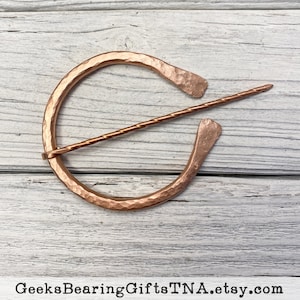 Penannular cloak pin Viking cape clasp Medieval shawl pin