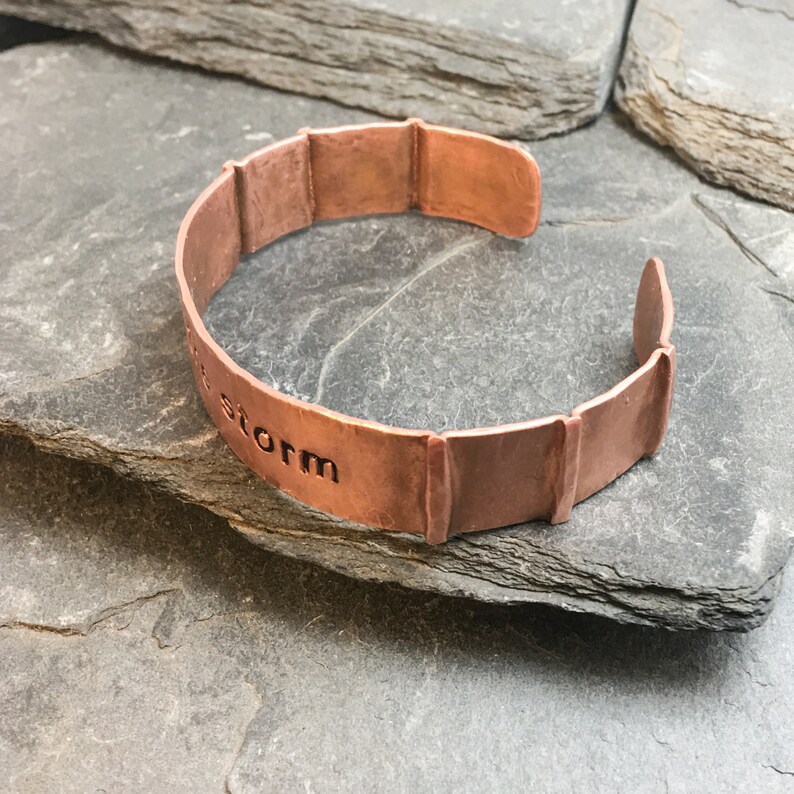 I AM THE STORM hammered copper cuff bracelet with | Etsy