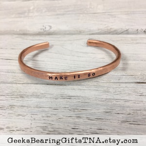 Make It So, hammered copper cuff bracelet