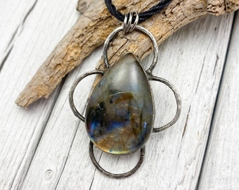 Labradorite and Pewter Pendant