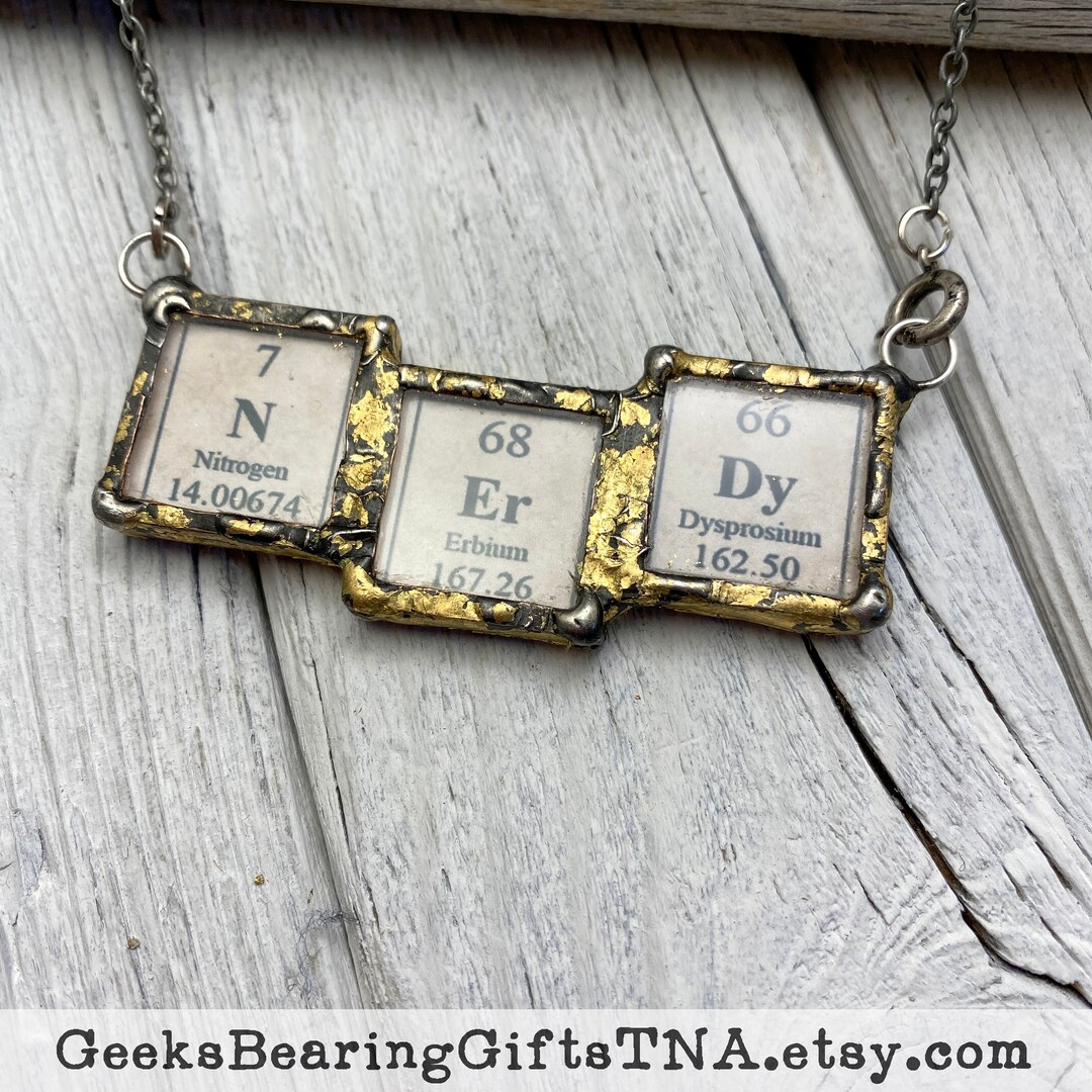 Talk Nerdy to Me Periodic Table Necklace in Pewter Glass and Etsy