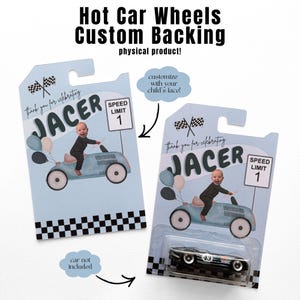 Hot Car Wheel Custom Backing – Personalized Race Car Party Favor | Fast One / Two Fast Theme
