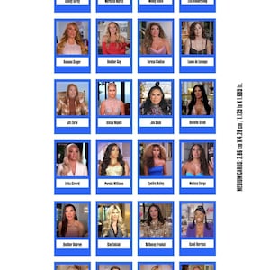 Les cartes Devinez qui de Bravo Housewives (taille originale) sont compatibles avec les cartes originales Devinez qui ? Jeu de société